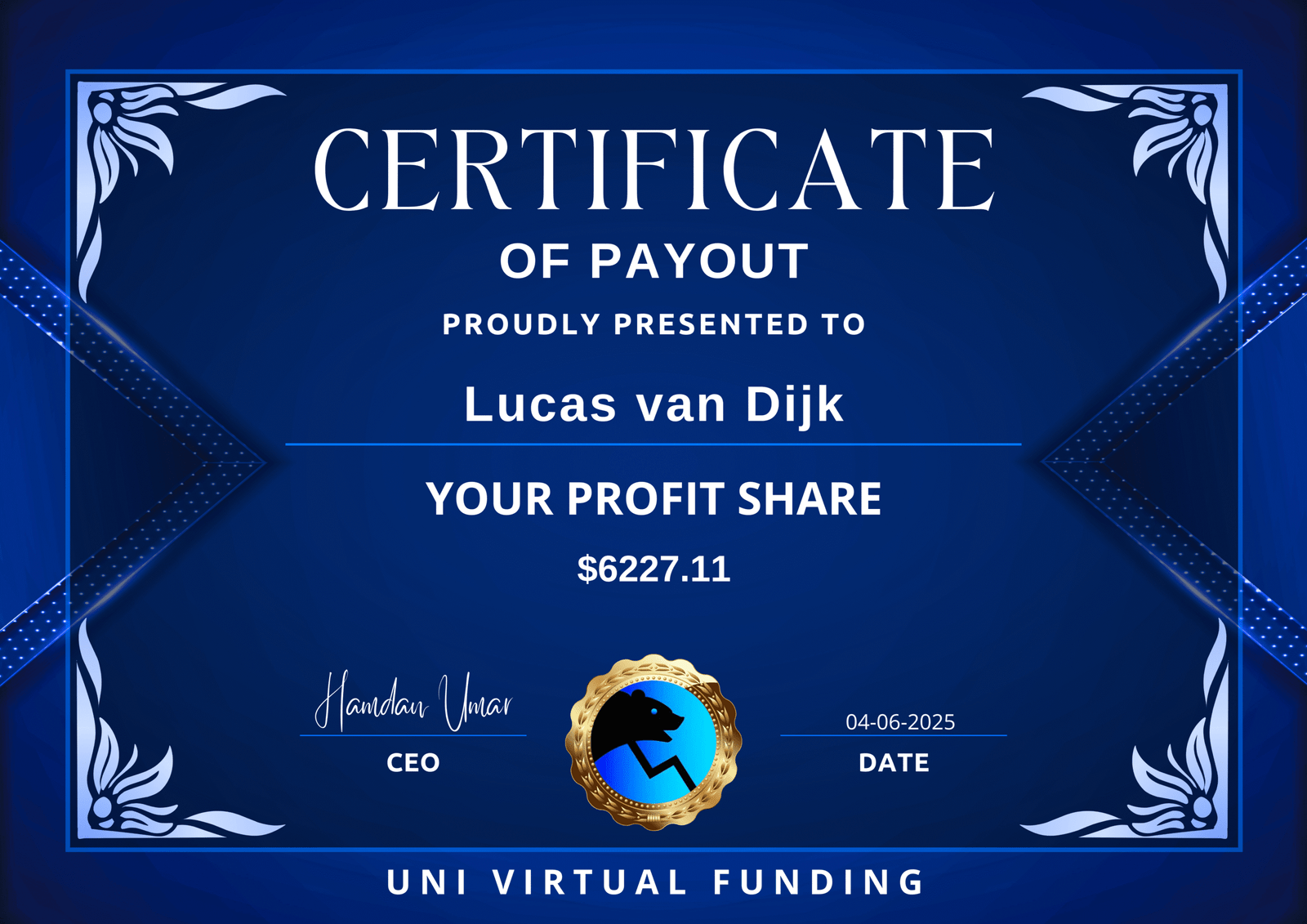 Lucas van Dijk Certificate