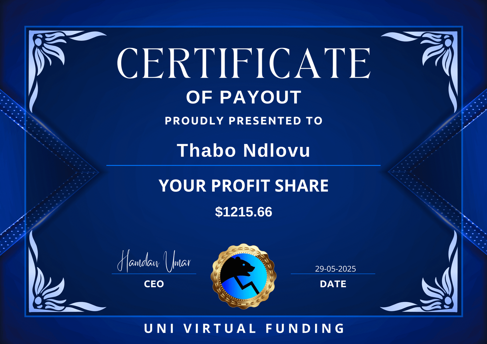 Thabo Ndlovu Certificate